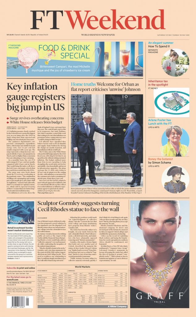 Financial Times Front Page Th Of May Tomorrow S Papers Today