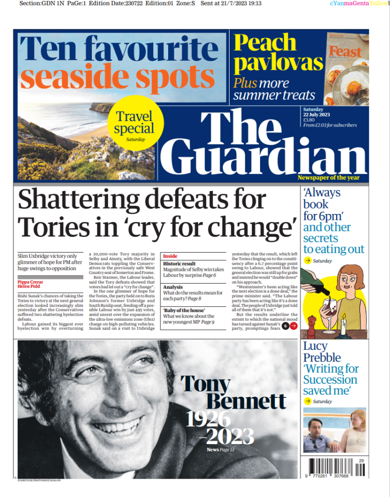 Guardian Front Page Nd Of July Tomorrow S Papers Today