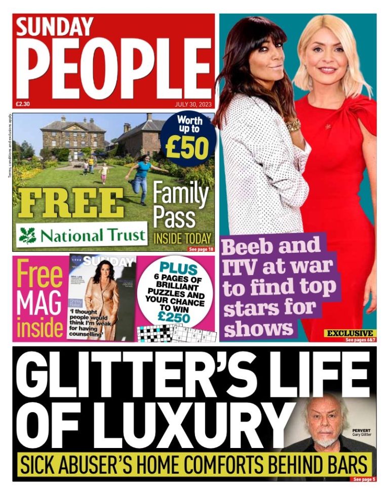 Sunday People Front Page Th Of July Tomorrow S Papers Today