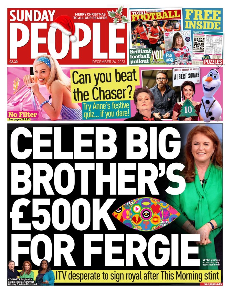 Sunday People Front Page Th Of December Tomorrow S Papers Today