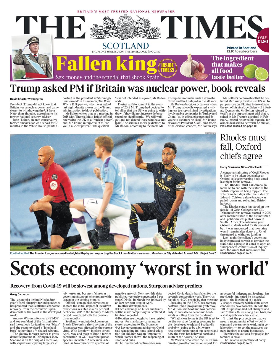 Times Front Page 18th Of June 2020 Tomorrows Papers Today