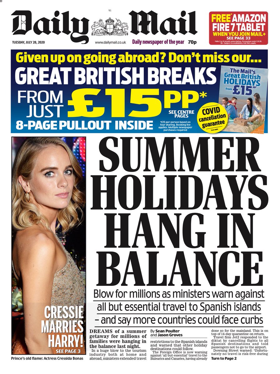 Daily Mail Front Page 28th of July 2020 Tomorrow's Papers Today!