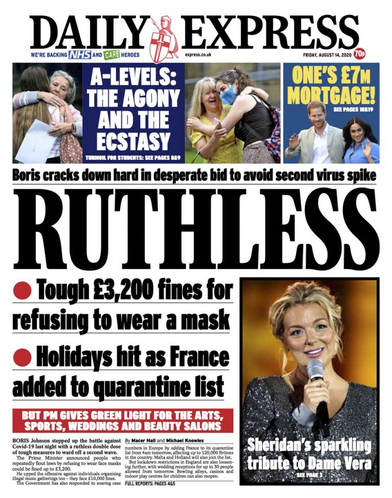 Daily Express Front Page Th Of August Tomorrow S Papers Today