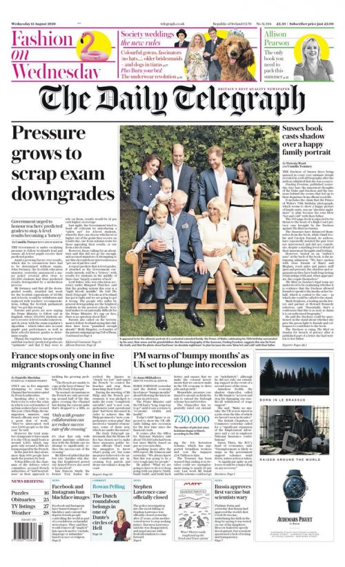 Daily Telegraph Front Page 12th of August 2020 - Tomorrow's Papers Today!