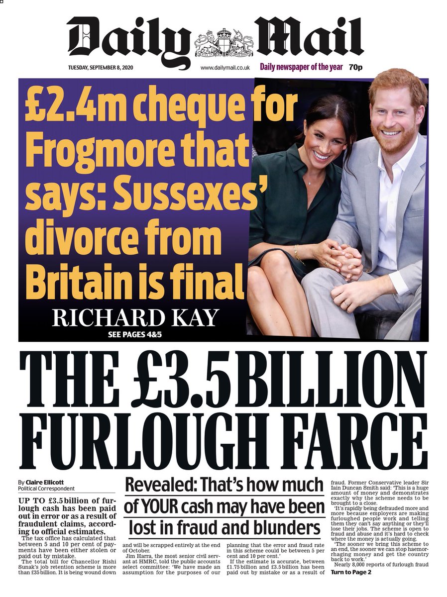 Daily Mail Front Page 8th Of September 2020 Tomorrows Papers Today