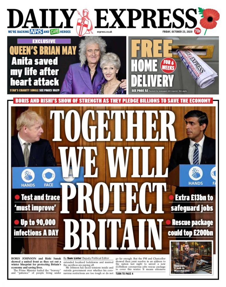 Daily Express Front Page 23rd Of October 2020 Tomorrow S Papers Today