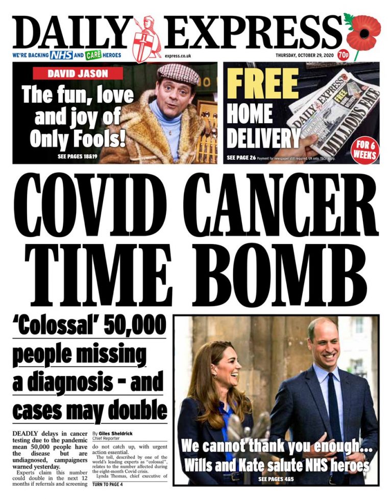 Front Pages 29th of October 2020 Tomorrow's Papers Today!