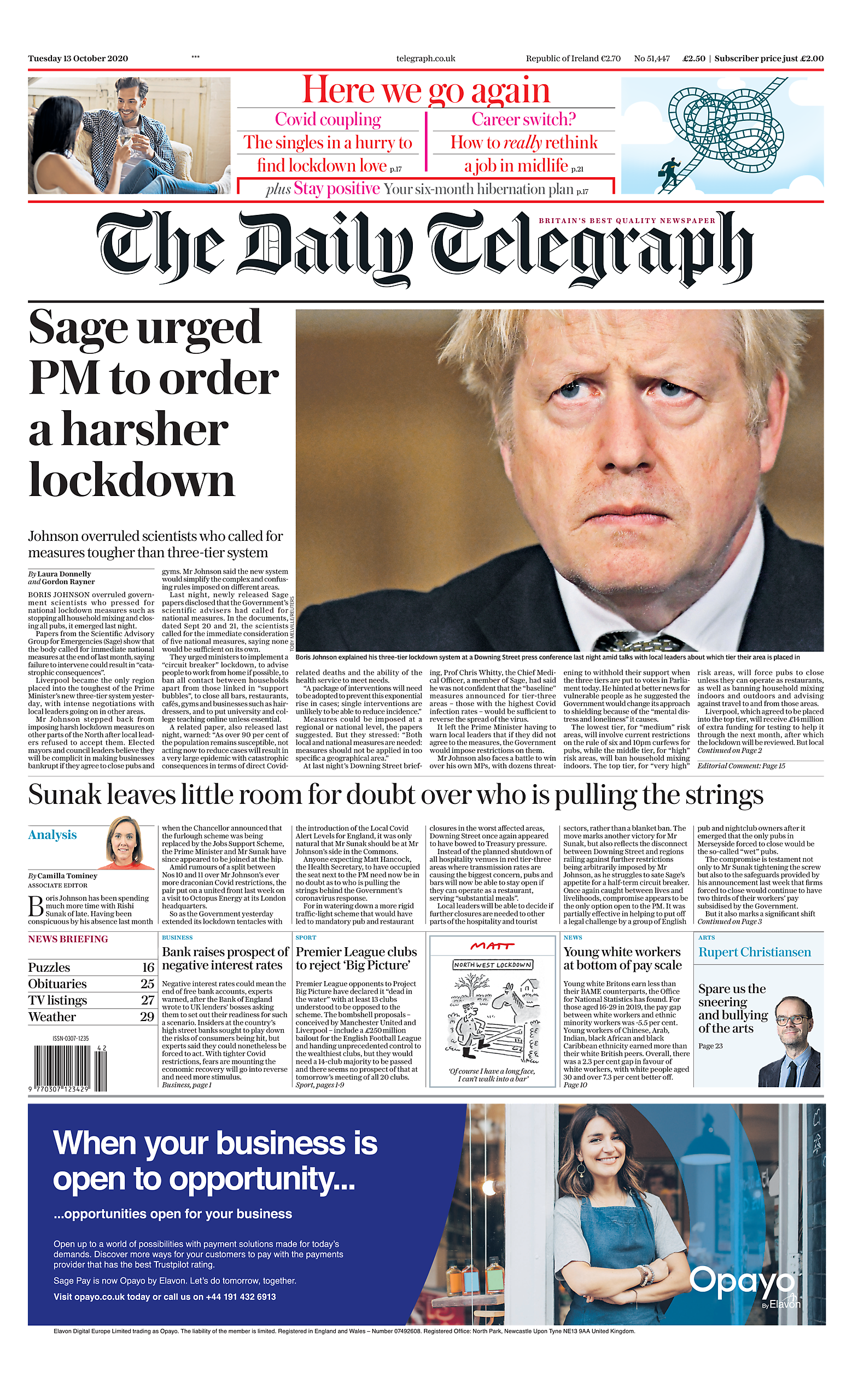 Daily Telegraph Front Page 12th of August 2020 Tomorrow's Papers Today!
