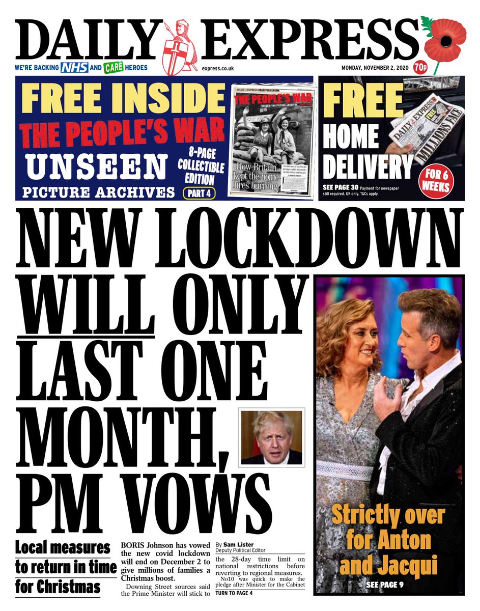 Daily Express Front Page 2nd Of November 2020 Tomorrow s Papers Today 