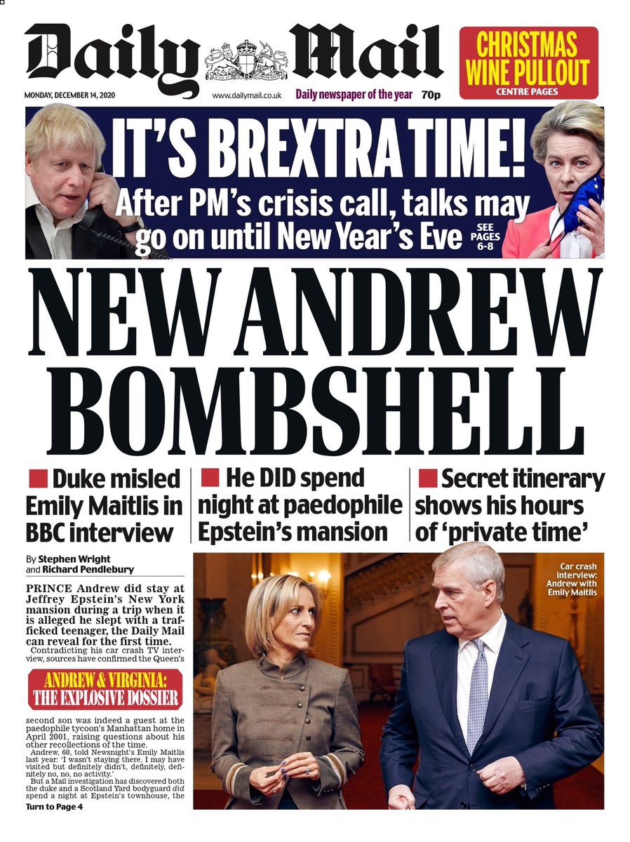 Daily Mail Front Page 14th Of December 2020 Tomorrow s Papers Today 