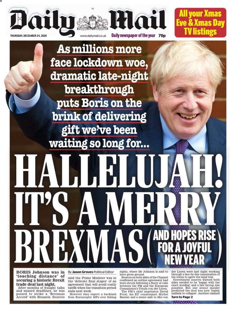 Daily Mail Front Page 24th of December 2020 Tomorrow's Papers Today!