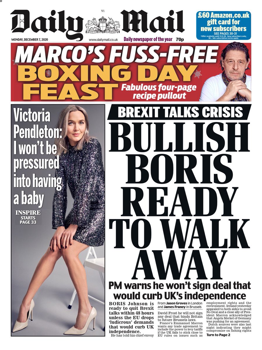 Daily Mail Front Page 7th Of December 2020 Tomorrow s Papers Today 