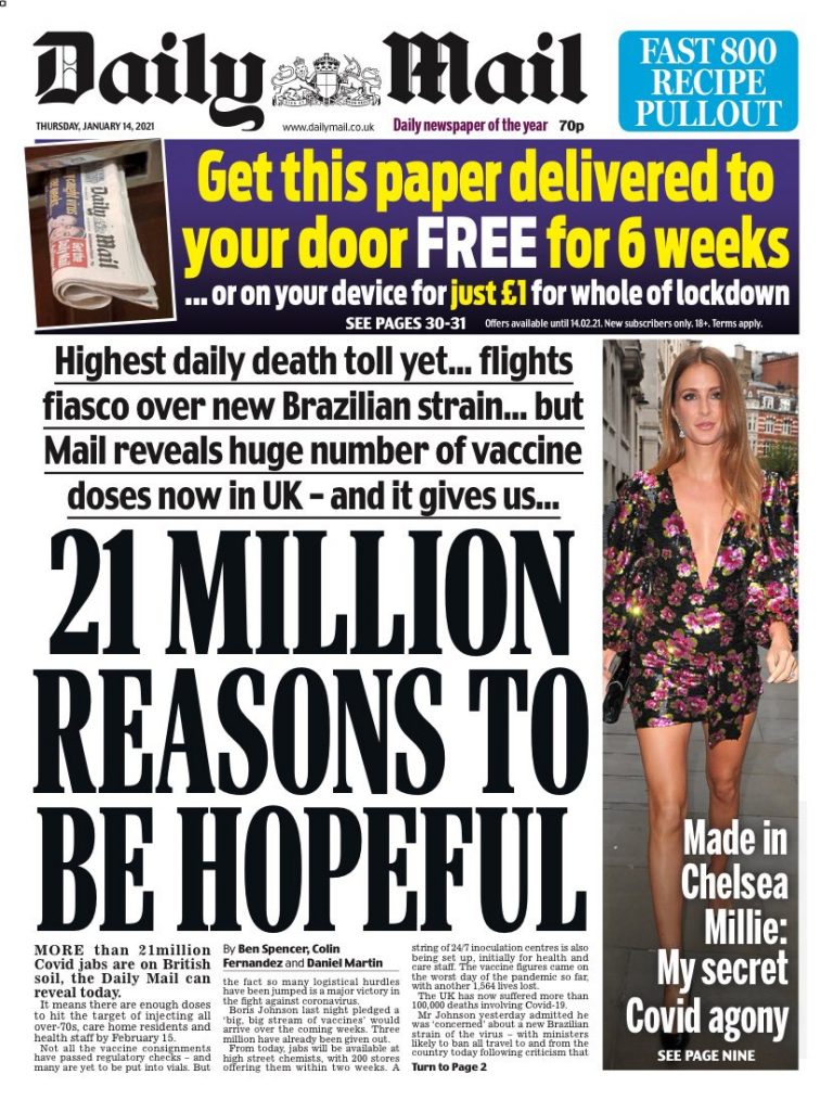Daily Mail Front Page 21st of December 2020 Tomorrow's Papers Today!