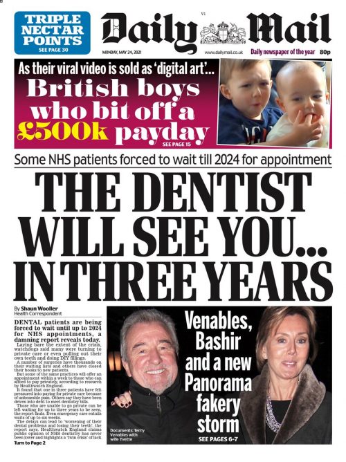 Daily Mail Front Page 24th Of May 2021 Tomorrow S Papers Today