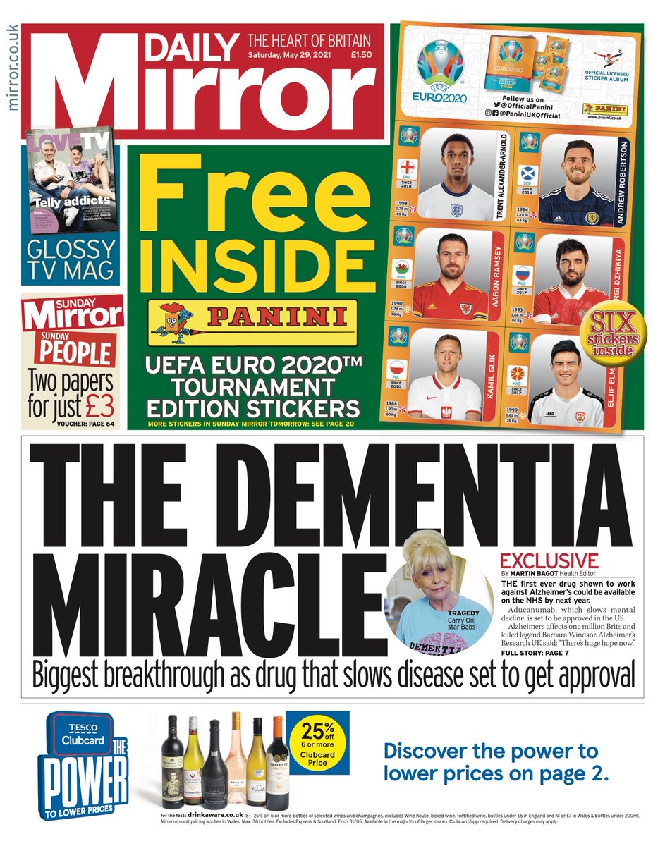 Daily Mirror Front Page 29th Of May 2021 Tomorrow S Papers Today
