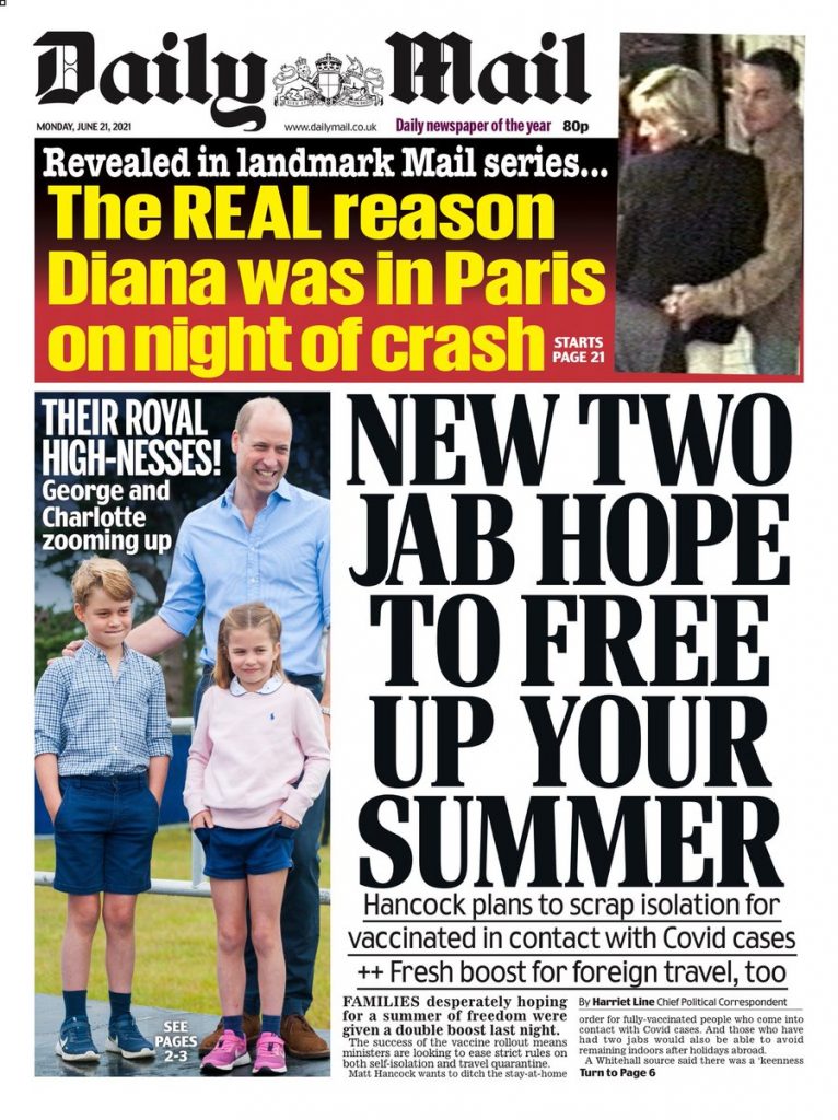 Daily Mail Front Page 21st of June 2021 Tomorrow's Papers Today!