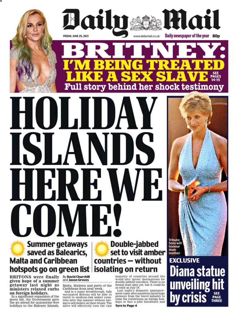 Daily Mail Front Page 25th of June 2021 Tomorrow's Papers Today!