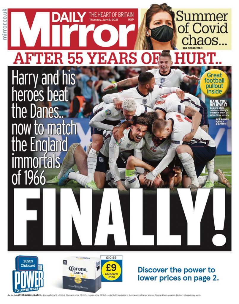 Daily Mirror Front Page 8th Of July 2021 Tomorrows Papers Today 