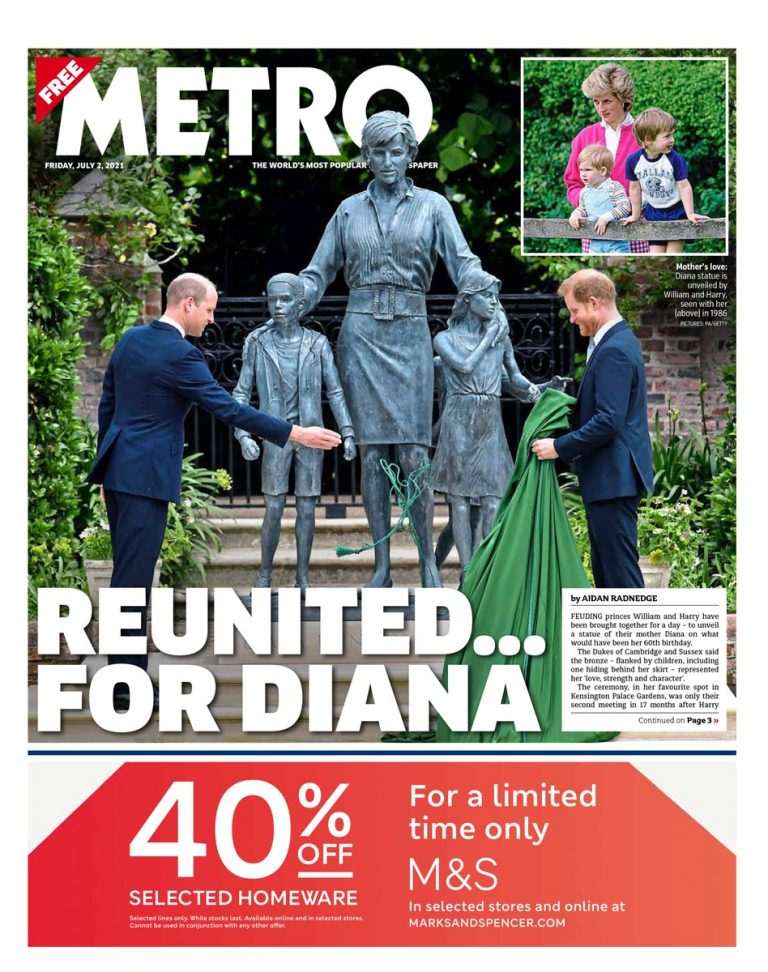 Metro Front Page 2nd Of July 2021 Tomorrows Papers Today