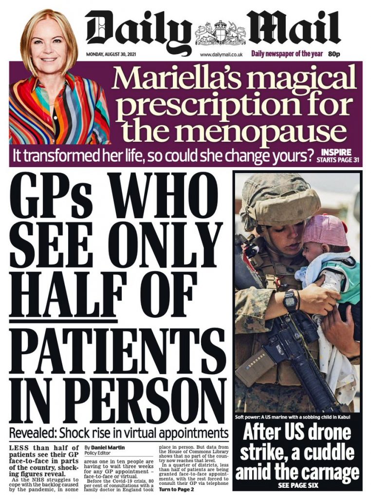 Daily Mail Front Page 30th Of August 2021 Tomorrows Papers Today 