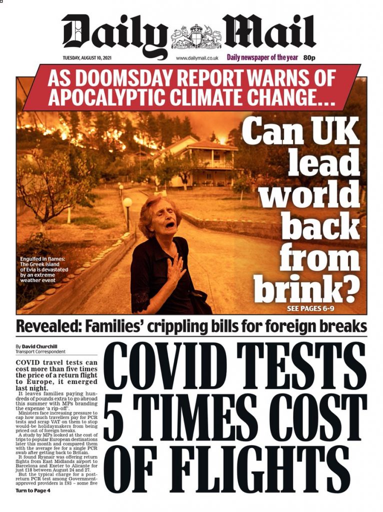 Daily Mail Front Page 10th of August 2021 Tomorrow's Papers Today!