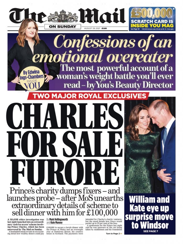 Mail on Sunday Front Page 29th of August 2021 - Tomorrow's Papers Today!