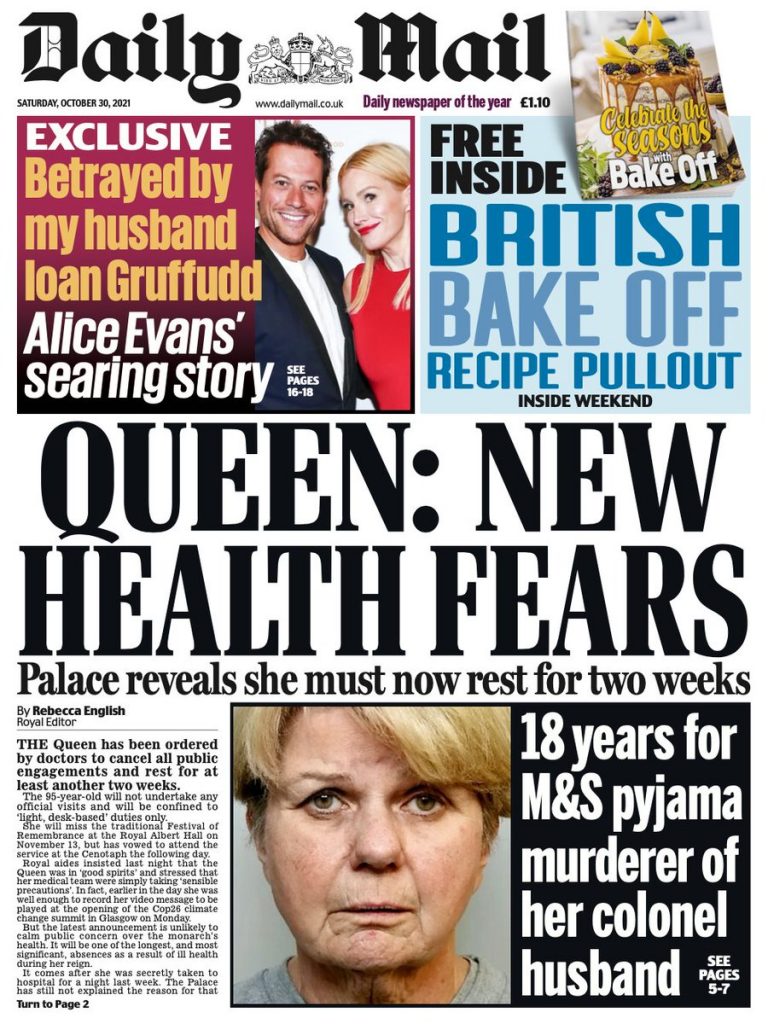 Daily Mail Front Page 30th of October 2021 Tomorrow's Papers Today!