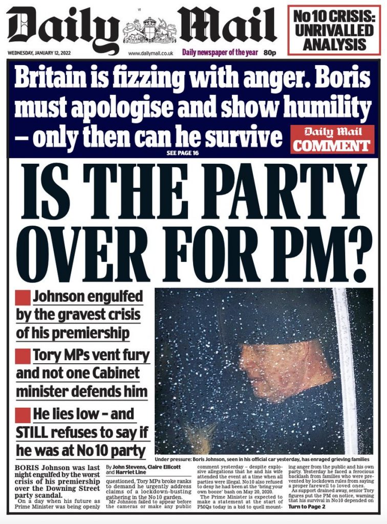 Daily Mail Front Page 12th Of January 2022 Tomorrows Papers Today 
