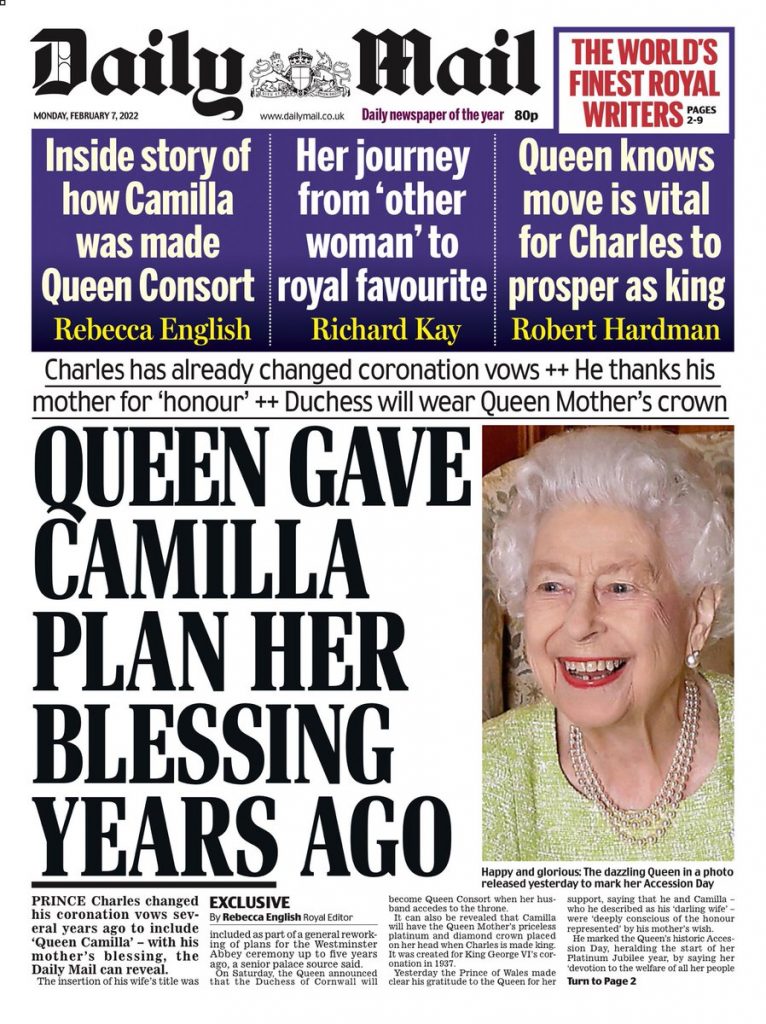 Daily Mail Front Page 7th Of February 2022 Tomorrows Papers Today 