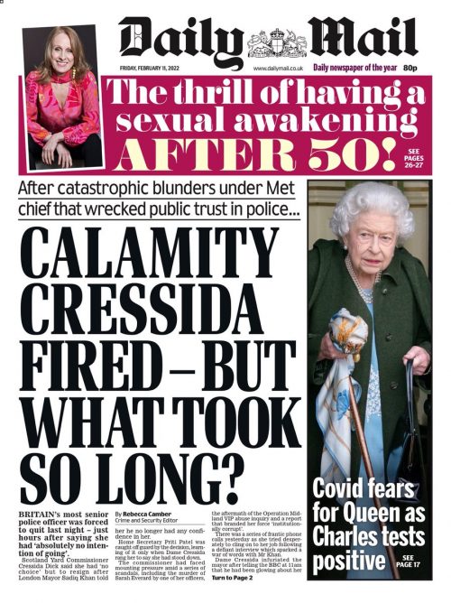 Daily Mail Front Page 11th of February 2022 - Tomorrow's Papers Today!