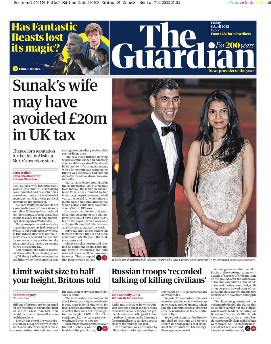 Guardian Front Page 8th Of April 2022 Tomorrows Papers Today 7557