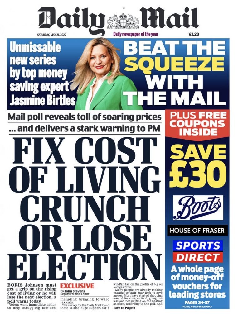 Daily Mail Front Page 21st of May 2022 Tomorrow's Papers Today!