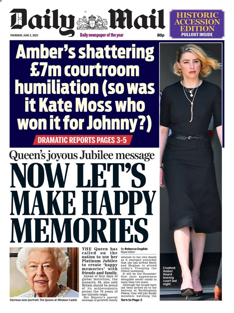 Daily Mail Front Page 2nd of June 2022 Tomorrow's Papers Today!