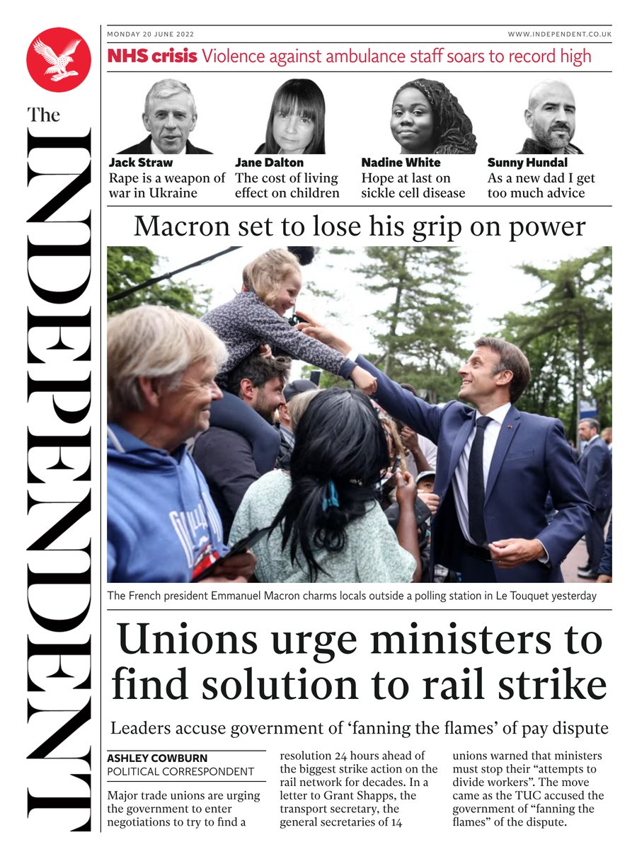 Independent Front Page Th Of June Tomorrow S Papers Today