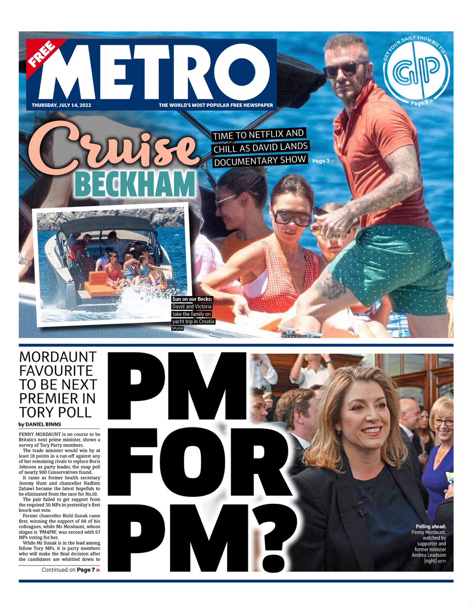 Metro Front Page 14th Of July 2022 Tomorrows Papers Today