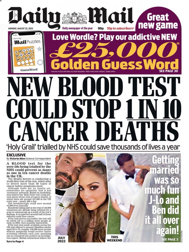 Daily Mail Front Page 22nd Of August 2022 Tomorrows Papers Today 0110