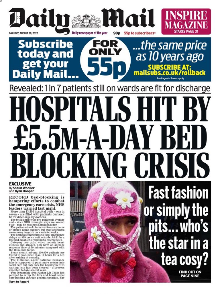 Daily Mail Front Page 29th Of August 2022 Tomorrows Papers Today 