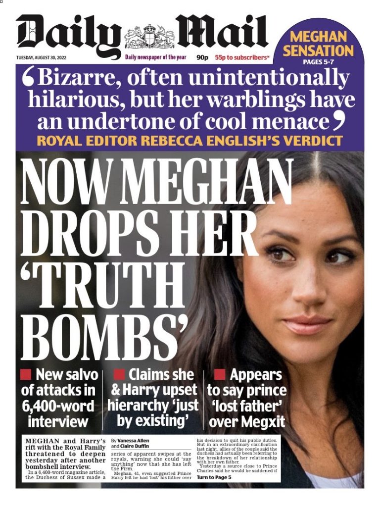 Daily Mail Front Page 30th Of August 2022 Tomorrows Papers Today 