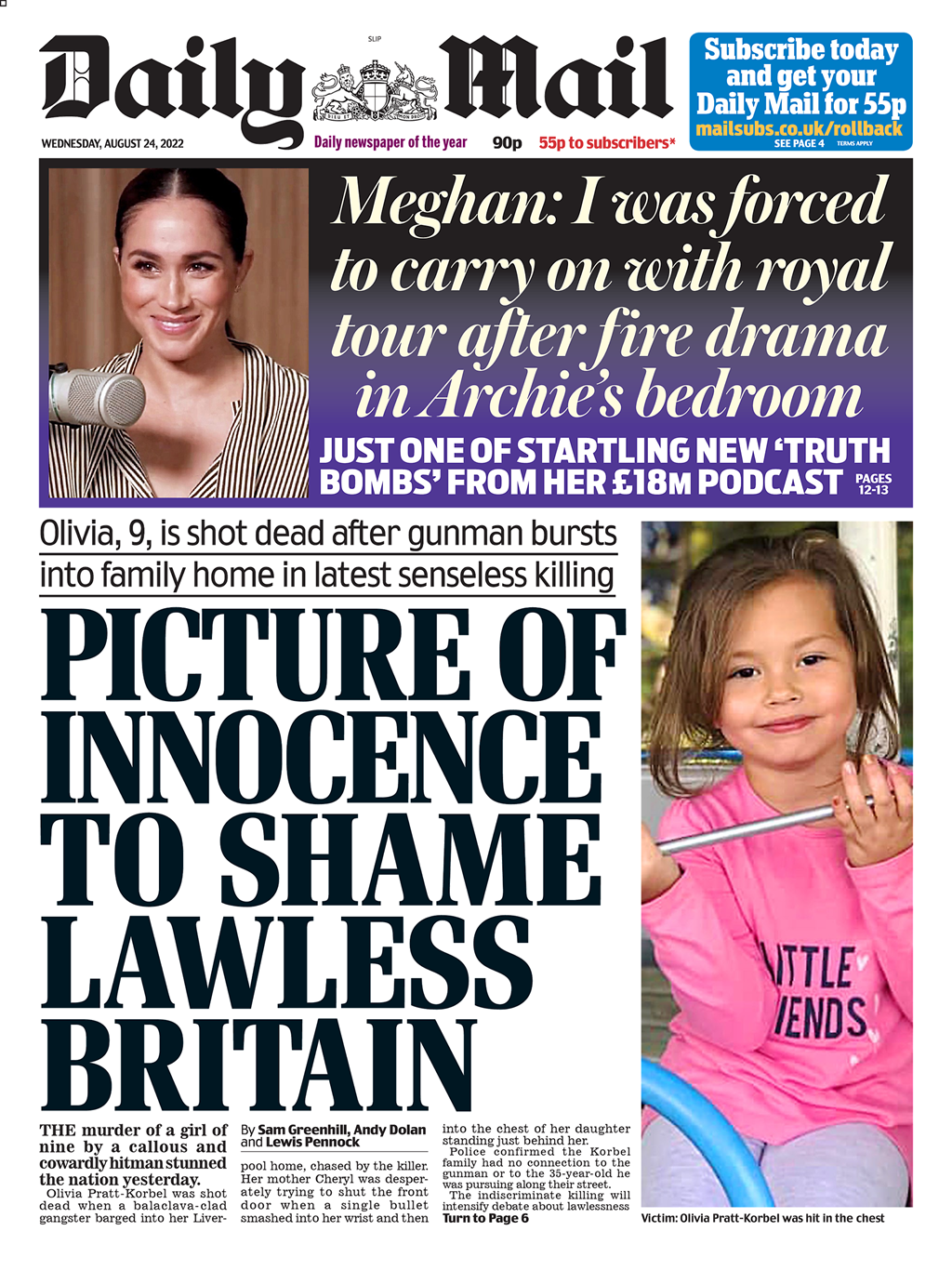 Daily Mail Front Page 24th Of August 2022 Tomorrows Papers Today 