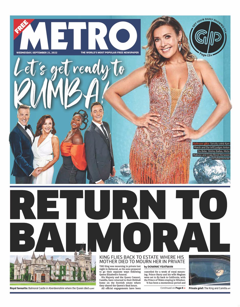 Metro Front Page 21st of September 2022 - Tomorrow's Papers Today!