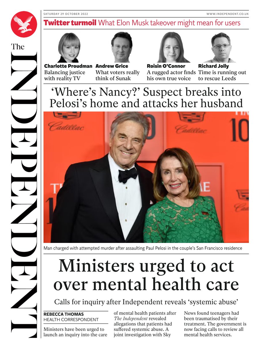 Independent Front Page Th Of October Tomorrow S Papers Today