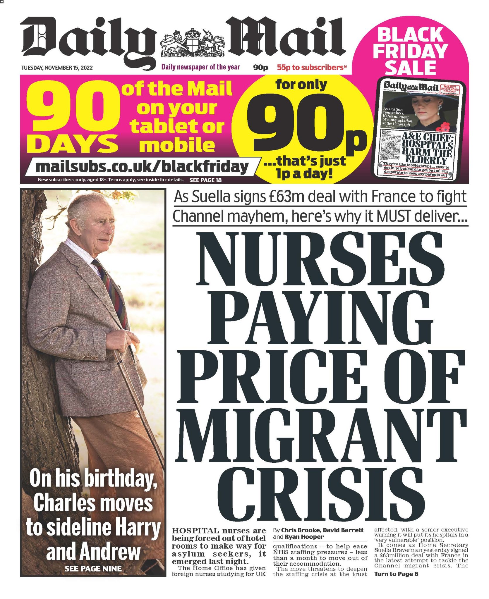 Daily Mail Front Page 15th of November 2022 Tomorrow's Papers Today!