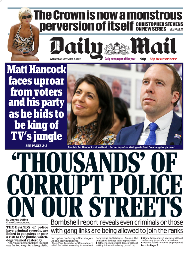 Daily Mail Front Page 2nd of November 2022 Tomorrow's Papers Today!