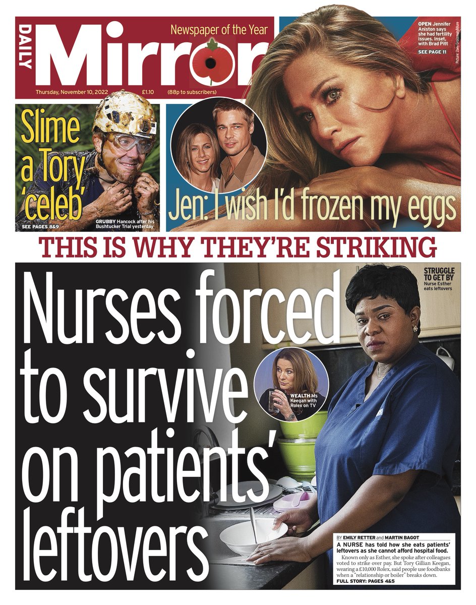 Daily Mirror Front Page 10th Of November 2022 Tomorrows Papers Today