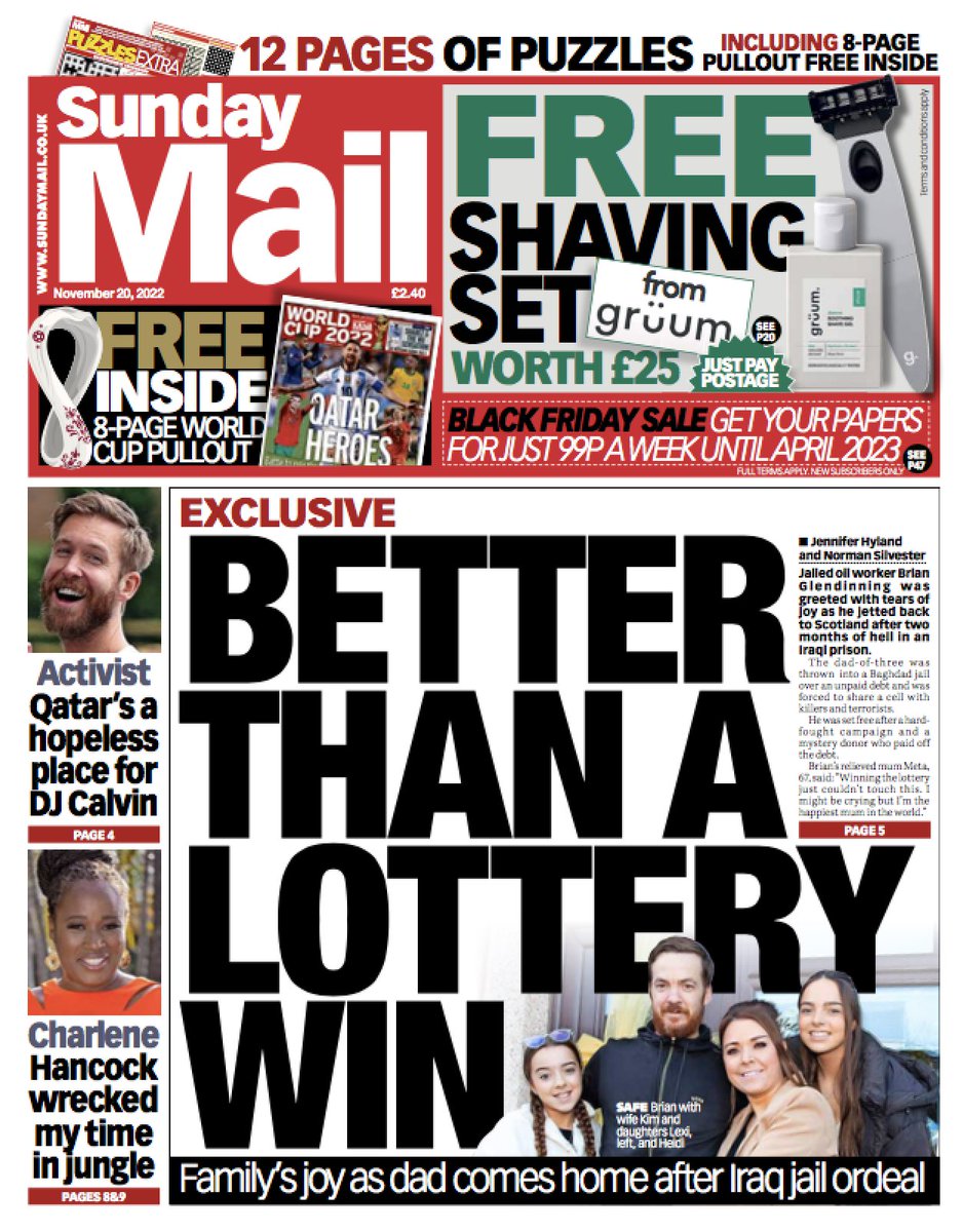 Sunday Mail Front Page 20th Of November 2022 Tomorrow S Papers Today