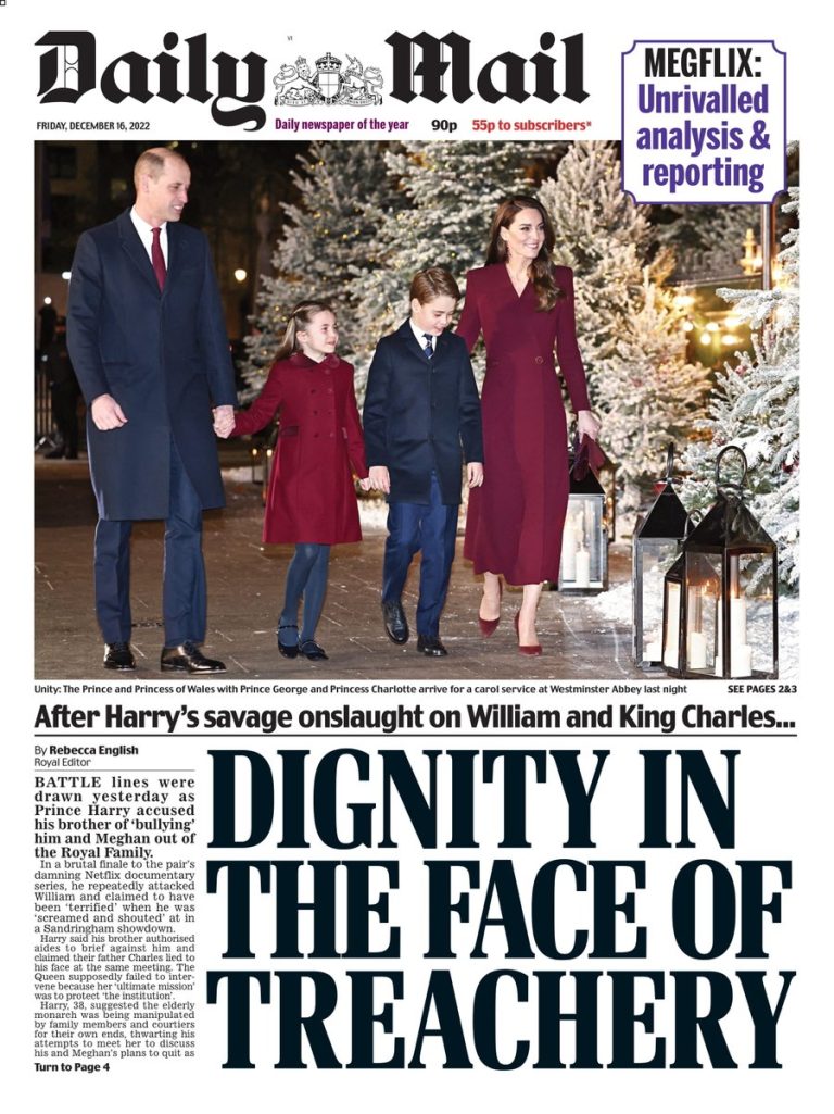 Daily Mail Front Page 16th of December 2022 Tomorrow's Papers Today!