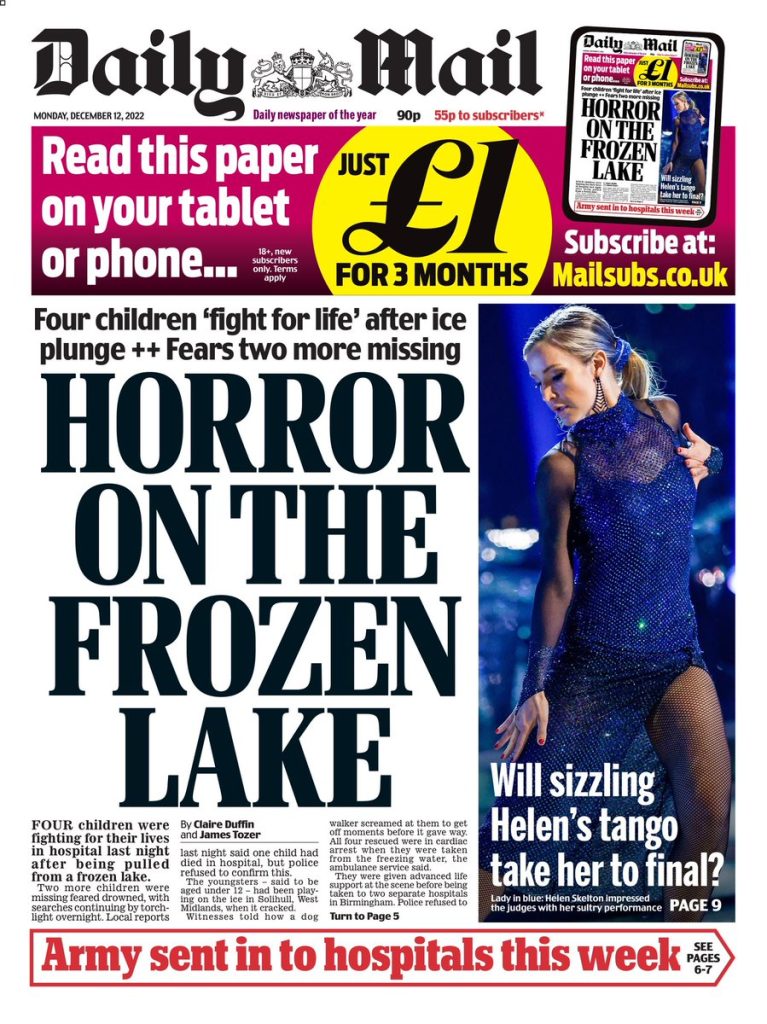 Daily Mail Front Page 12th Of December 2022 Tomorrows Papers Today 