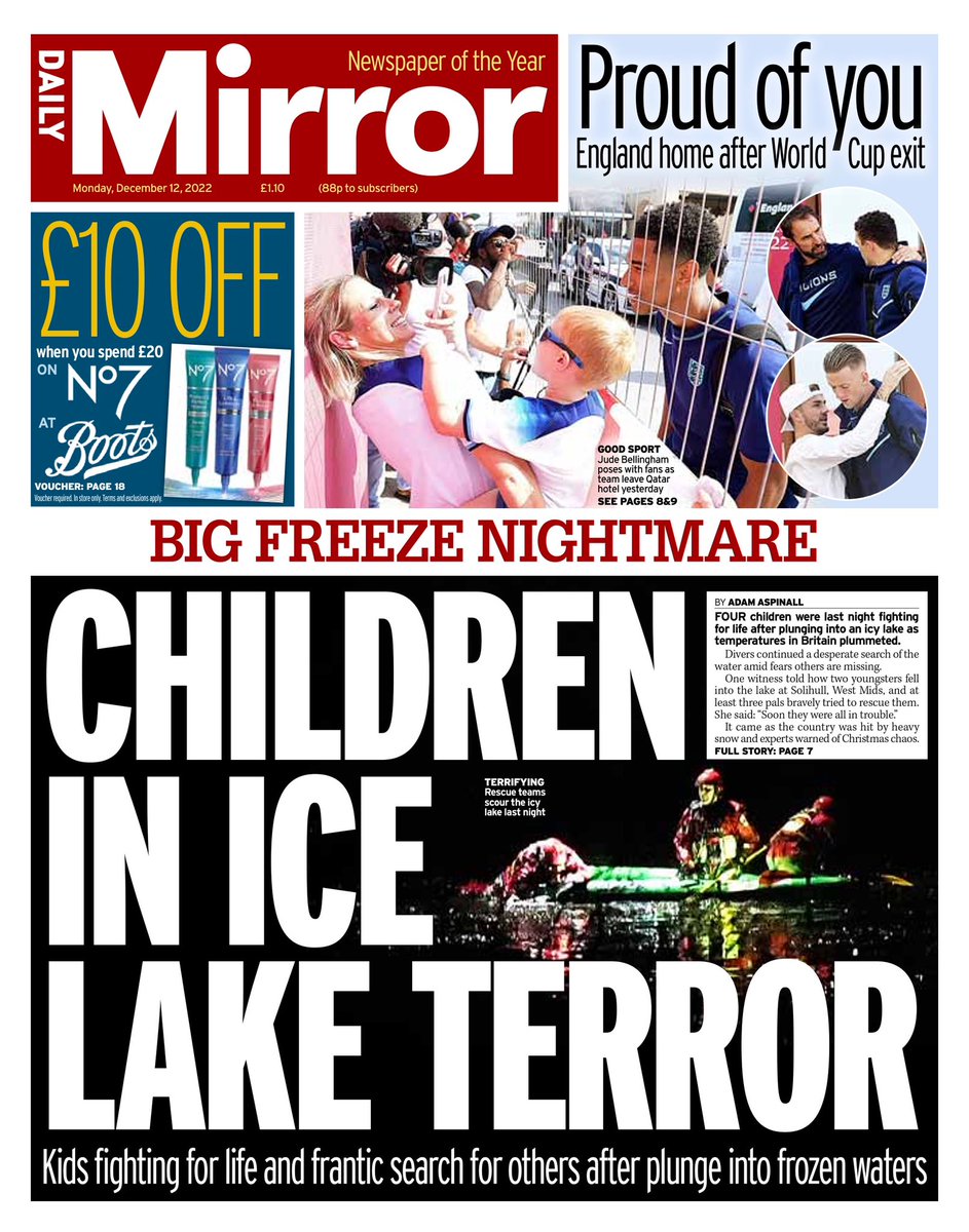 Daily Mirror Front Page 12th Of December 2022 Tomorrows Papers Today 