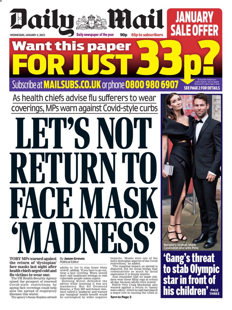 Daily Mail Front Page 4th Of January 2023 Tomorrows Papers Today 7704