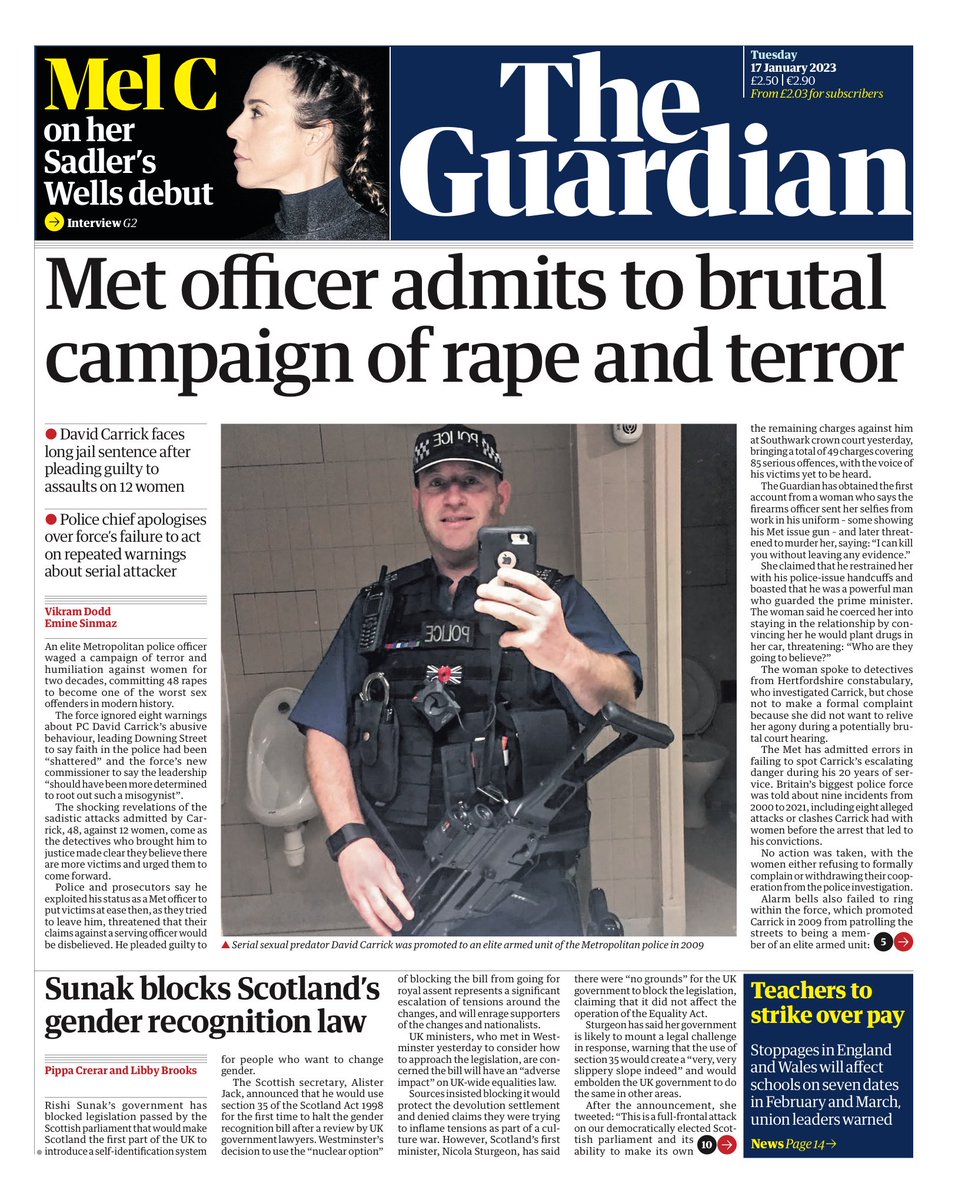 Guardian Front Page 17th Of January 2023 Tomorrows Papers Today 7407